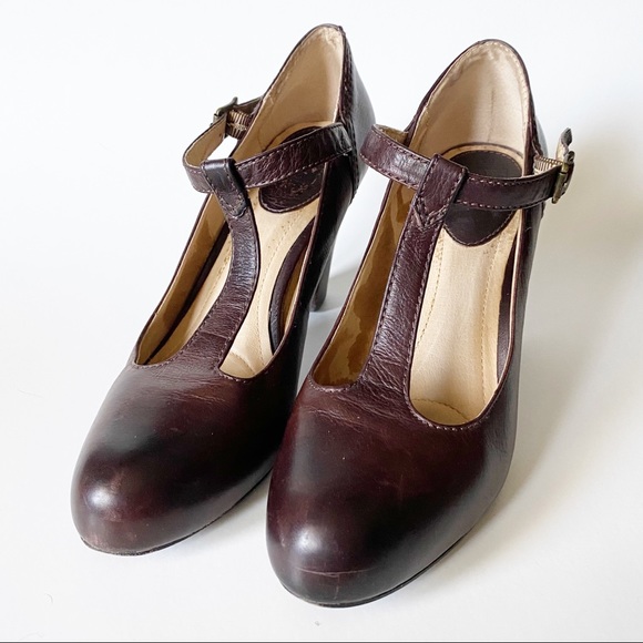 Frye Shoes - Frye Maranda Brown T-Strap Heels